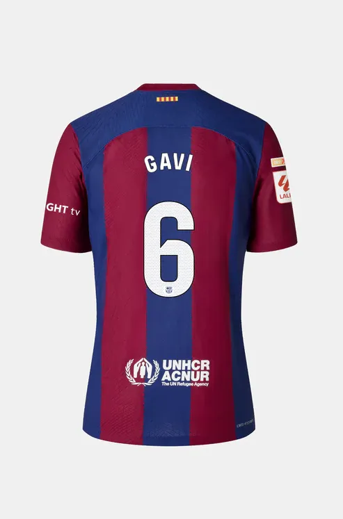 Barcelona's GAVI 6 Home Jersey for the 23-24 season.