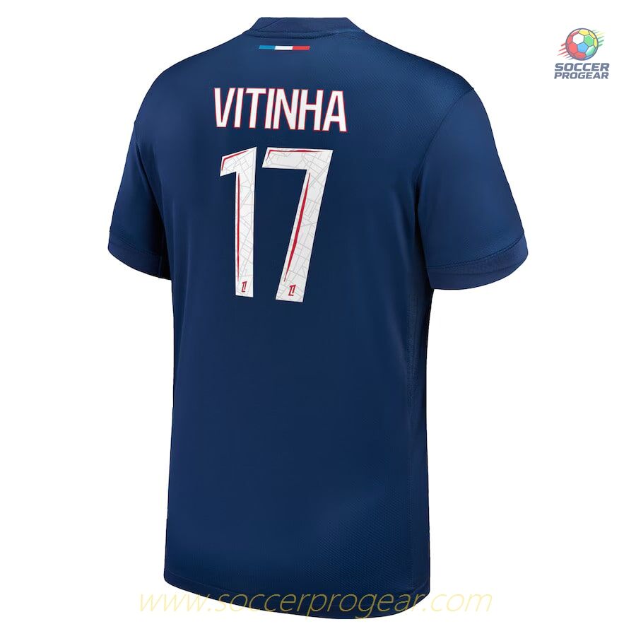 PSG Home Youthren's Soccer Uniform Football Jersey 2024-25 Edition Vitinha
