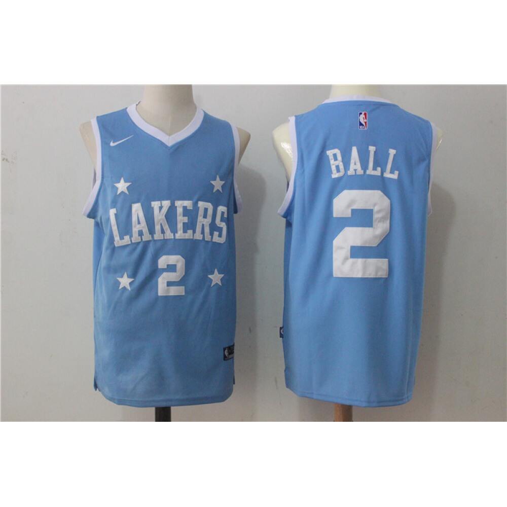 Men's Los Angeles Lakers #2 Lonzo Ball Royal Blue Stitched NBA Jersey