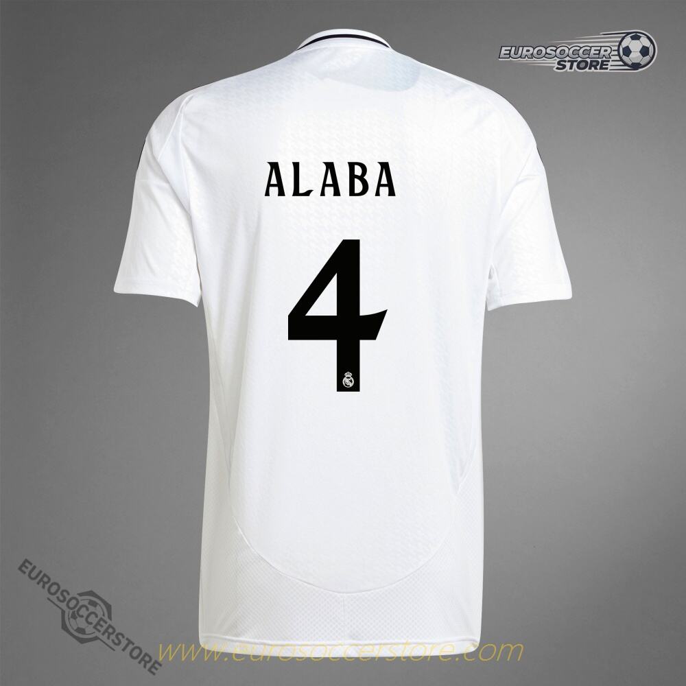 Real Madrid's 24-25 Home Jersey featuring ALABA 4