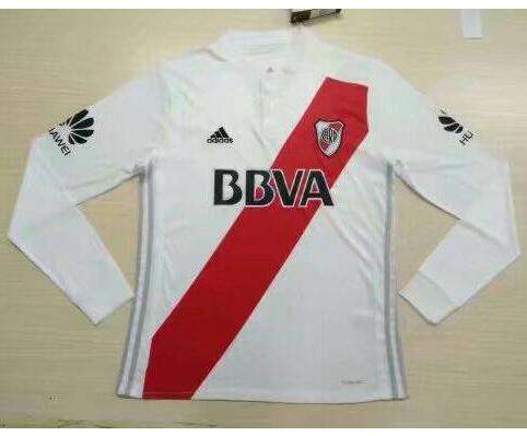 River Plate Home 201718 LS Soccer Jersey Shirt - Official Replica
