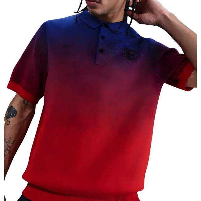 2025-2026 England Club Football Knit Polo (Blue/Red)