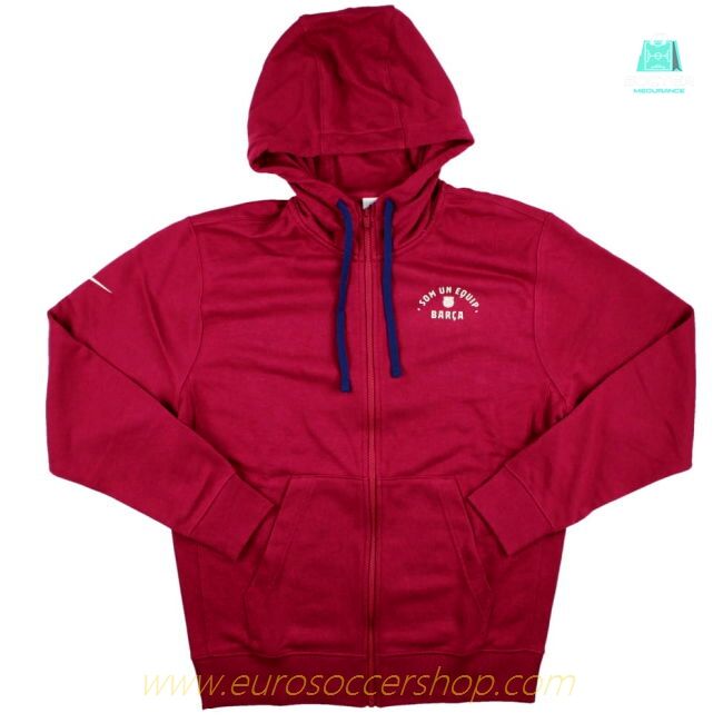 2023-2024 Barcelona Full-Zip French Terry Hoodie (Noble Red)