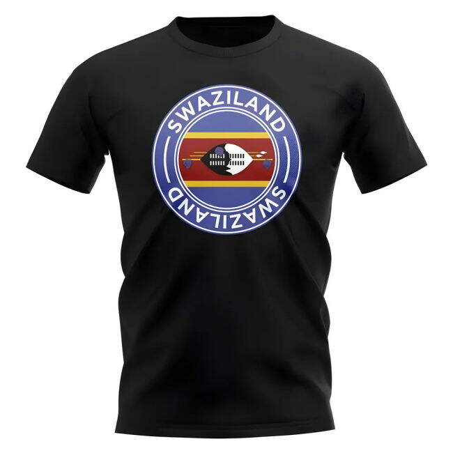 Swaziland Football Badge T-Shirt (Black)