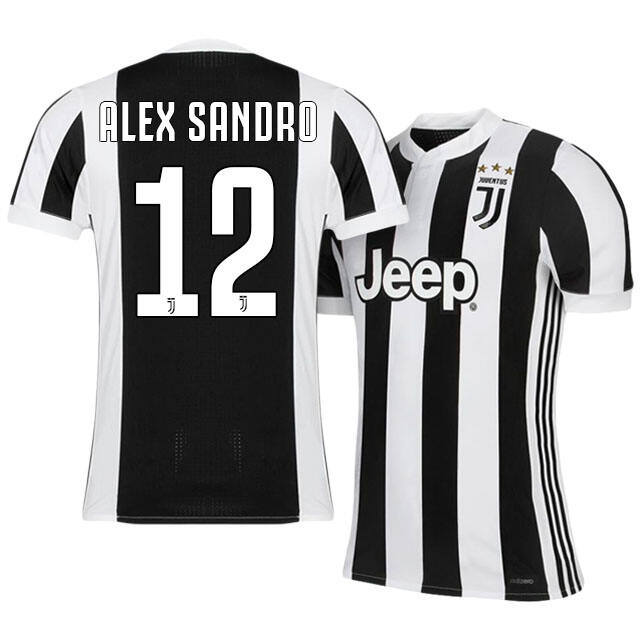 Juventus Home 201718 Alex Sandro 12 Soccer Jersey Shirt - Official