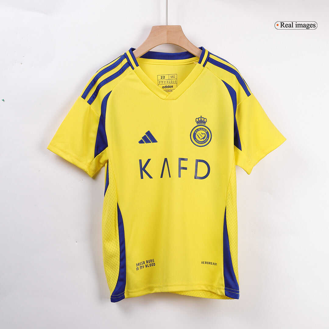 Kid's Al Nassr Home Soccer Jersey Kit(Jersey+Shorts) 2024/25Authentic