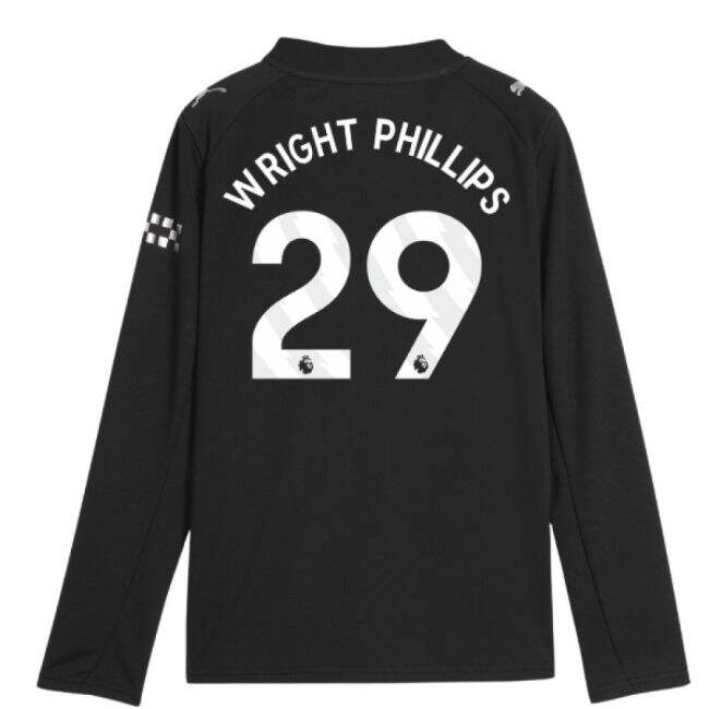 2025-2026 Man City Long Sleeve Away Shirt (Kids) (Wright Phillips 29)