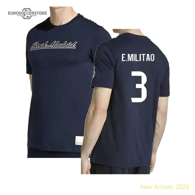 Top-grade 2025-2026 Real Madrid Us Tee (navy) (emilitao 3)