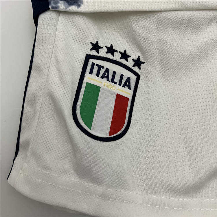 Kids Italy 2023 Away White Soccer Kit ShirtShorts - Official Replica