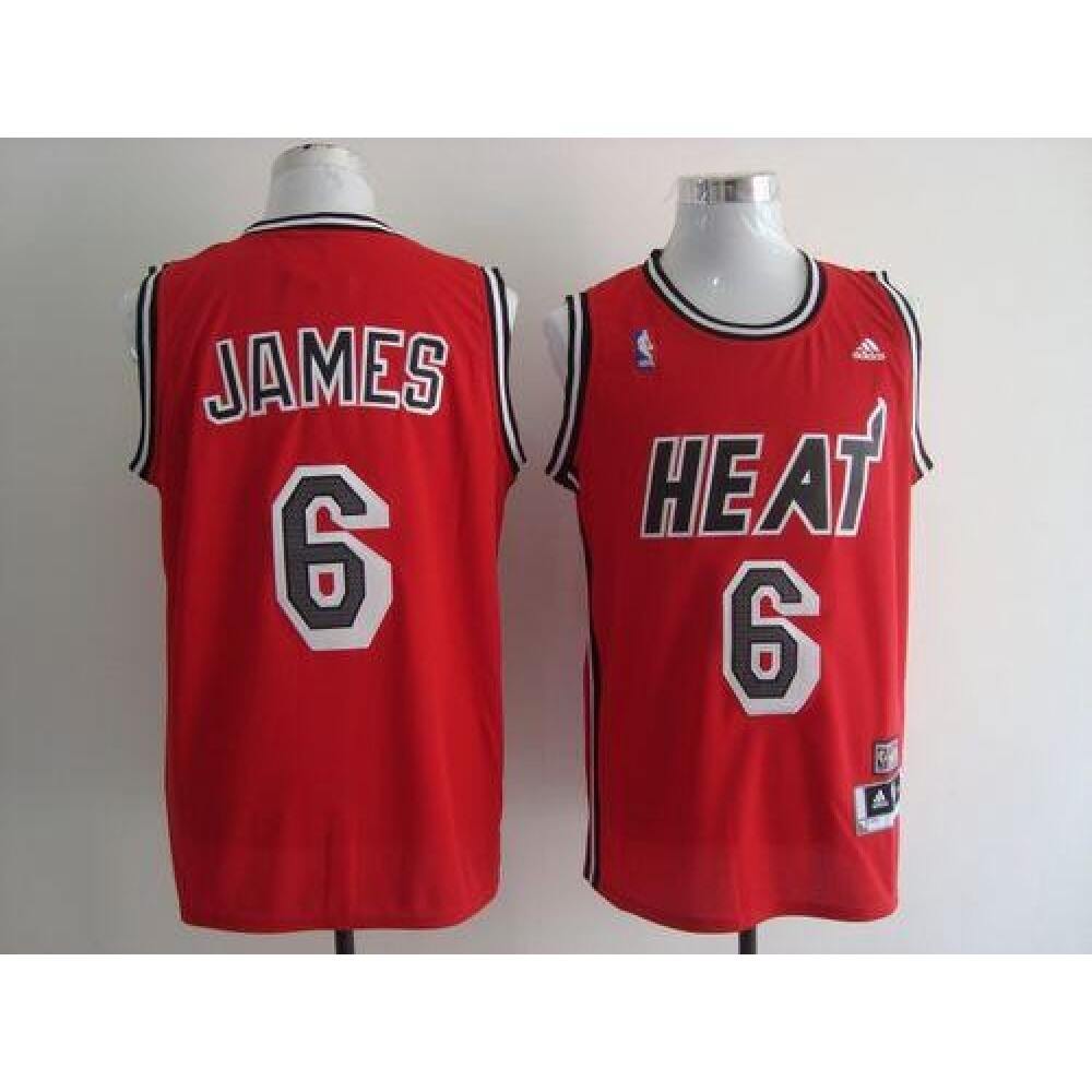 Collector's Item Premium Men's MIA #6 LeBron Red Basketball Jersey