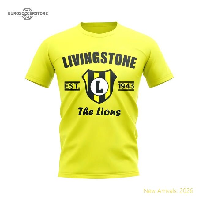 Livingston Established Football Tee (yellow) - Fantastic Value