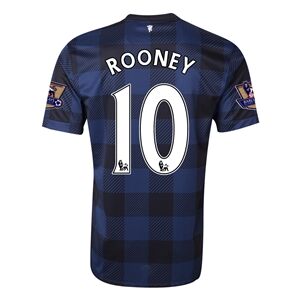 13-14 Manchester United 10 ROONEY Away Black Jersey Shirt - Official