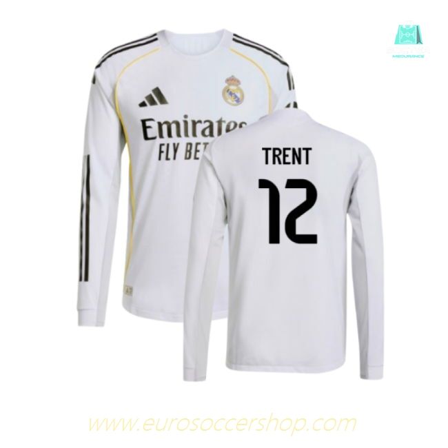 2025-2026 Real Madrid Authentic Long Sleeve Home Shirt (Trent 12)