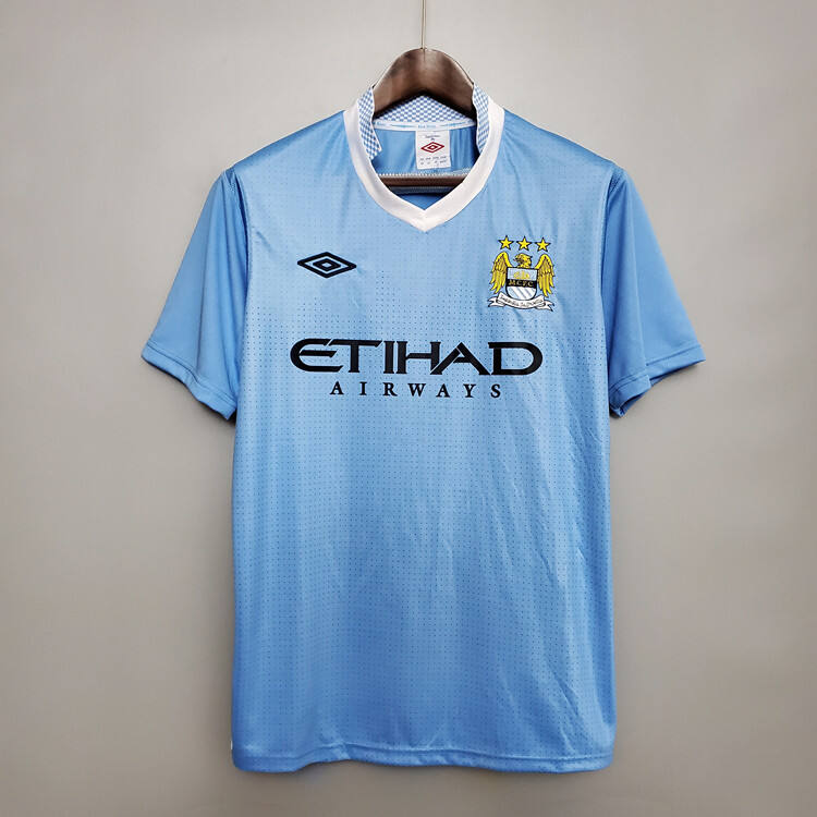 Manchester City 11-12 Home Blue Retro Soccer Jersey Football Shirt -