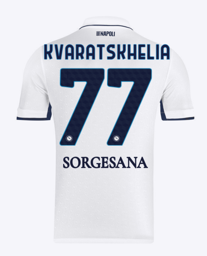 Napoli 24-25 Season Away Jersey, Number 77, Kvaratskhelia Edition