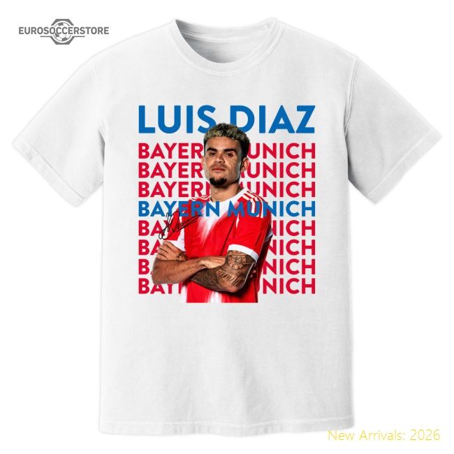 Premium-grade Luis Diaz Bayern Munich New Signing T-shirt (white)