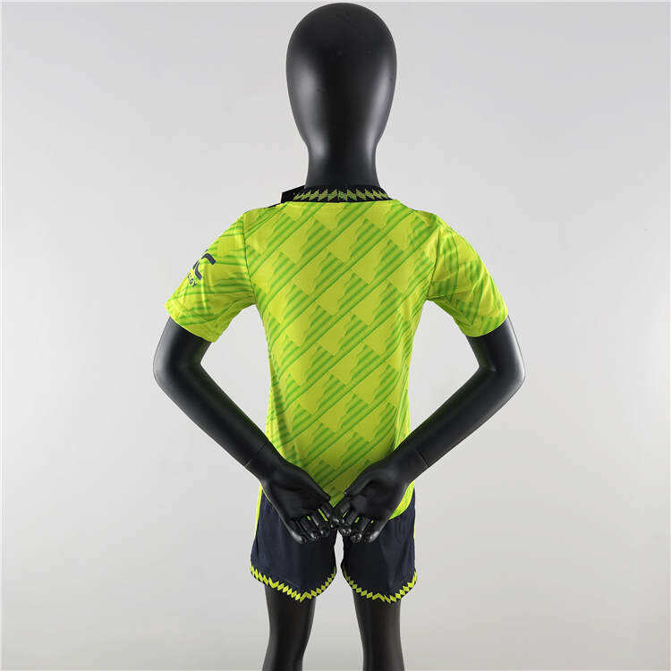 Kids Manchester United 2223 Third Green Soccer Kit ShirtShorts -