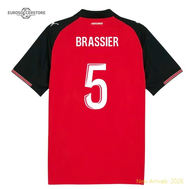 Authentic 2025-2026 Stade Rennais Home Shirt (Brassier 5)