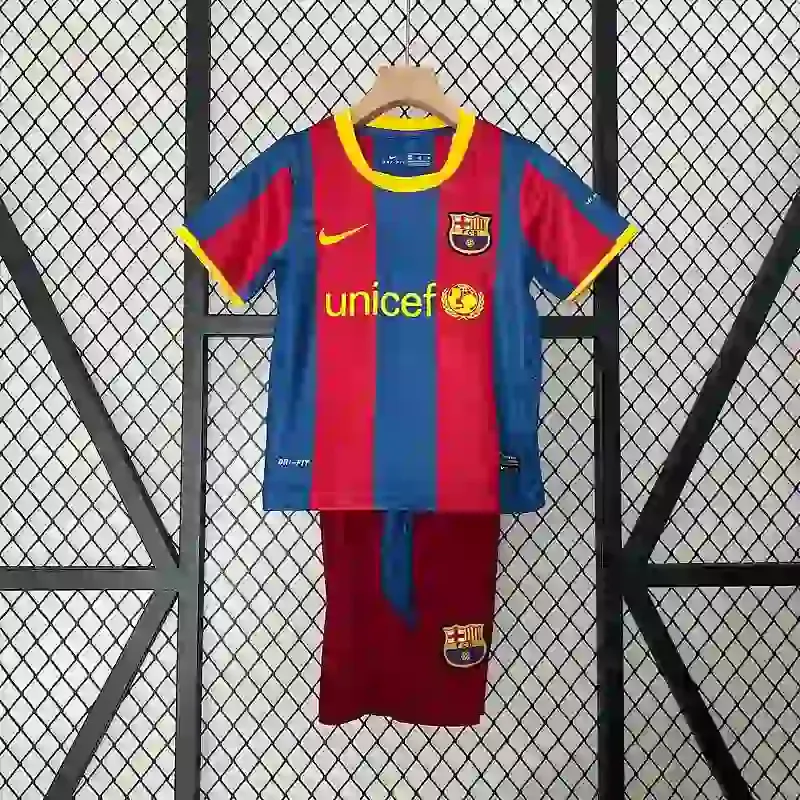2010-2011 Kids Barcelona Jersey retro kit