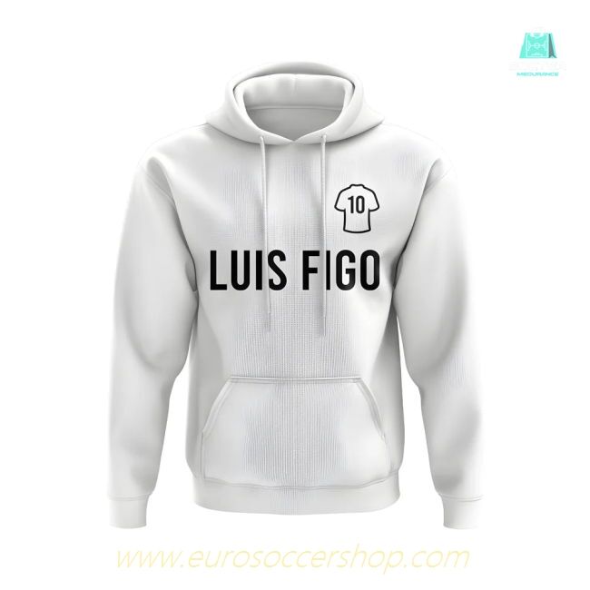 Luis Figo Real Madrid Number Hoody (White)