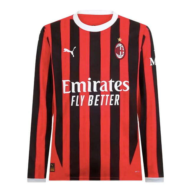 AC Milan Long Sleeve official style Home Shirt 2024-2025 (Men