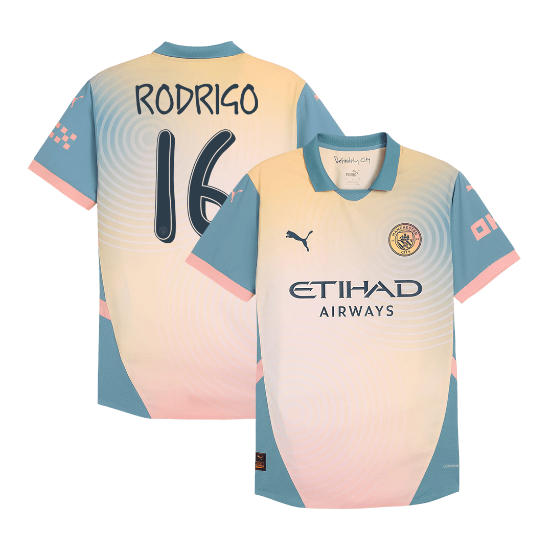 Player Version RODRIGO #16 Manchester City Fourth Away Soccer Jersey 2