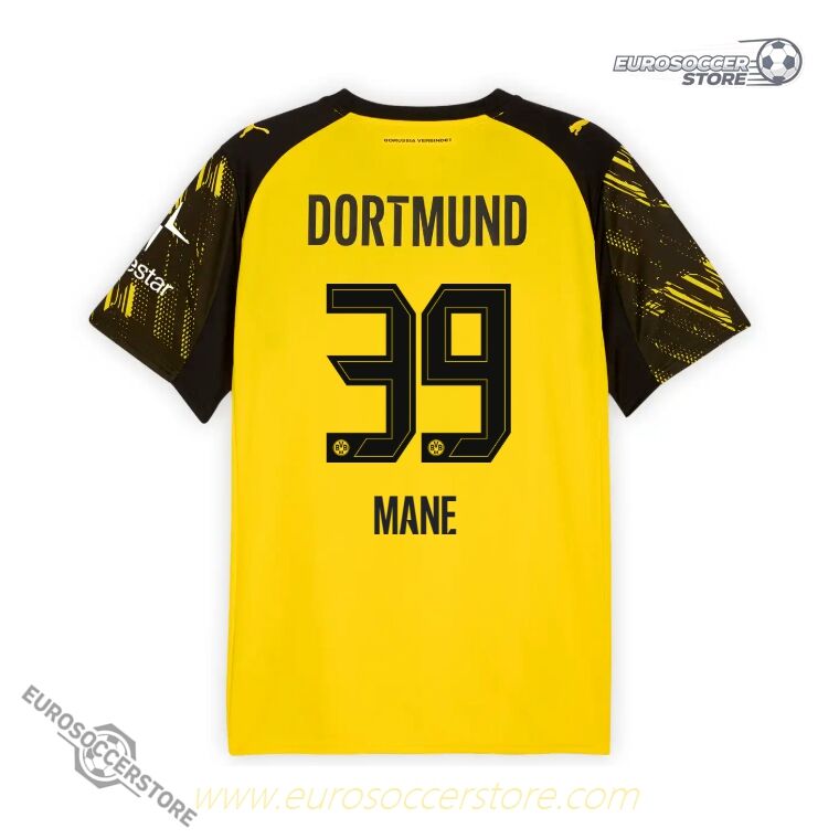Borussia Dortmund's 25-26 Home Jersey featuring MANE with the number 39