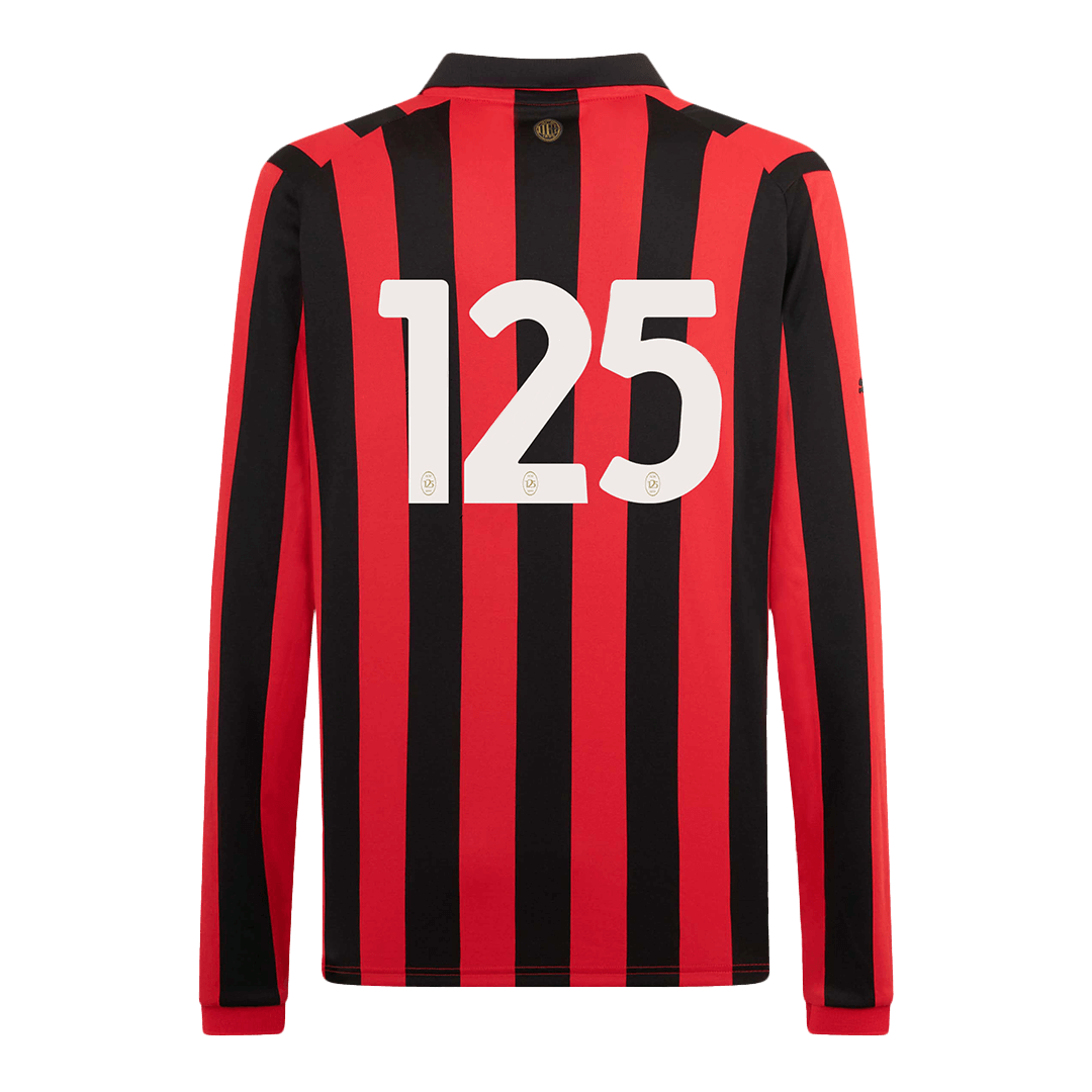 #125 AC Milan 125th Anniversary Long Sleeve Soccer Jersey 2024/25Authe