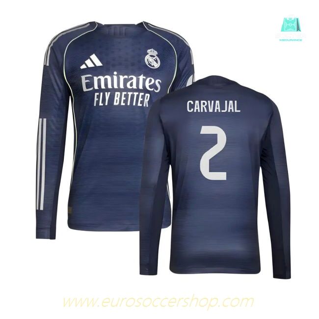 2025-2026 Real Madrid Authentic Long Sleeve Away Shirt (Carvajal 2)