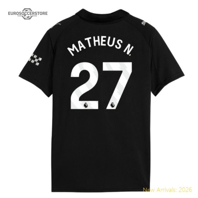 Authentic 2025-2026 Man City Away Mini Kit (matheus N. 27) - Premium