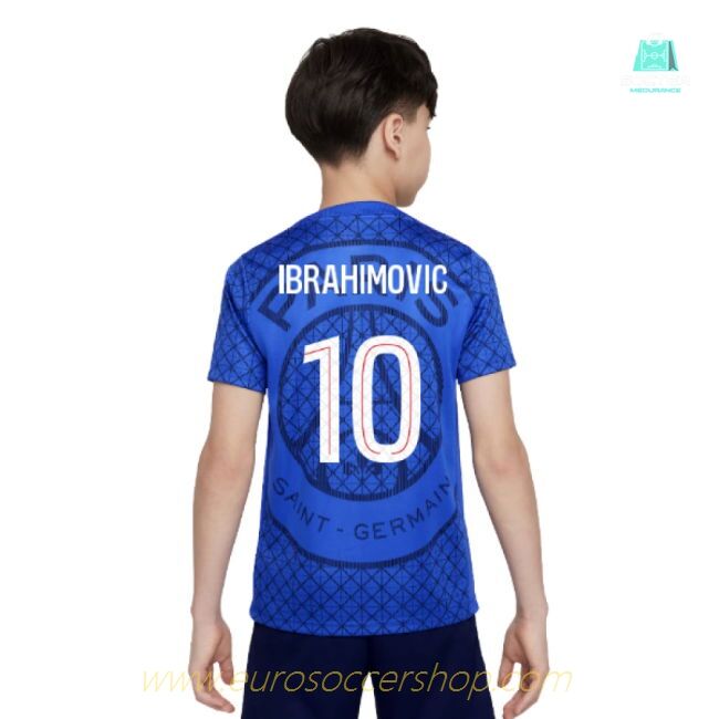 2025-2026 PSG Academy Pro Home Pre Match Shirt (Royal) - Kids (Ibrahimovic 10)