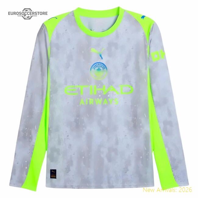 Premium 2025-2026 Man City Long Sleeve Third Shirt (haaland 9)
