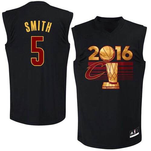 Cleveland Cavaliers #5 J.R. Smith Black 2016 NBA Finals Champions Stitched NBA Jersey Mens