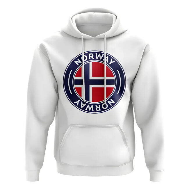 Norway Football Badge Hoodie (White) Worldcup Authentic
