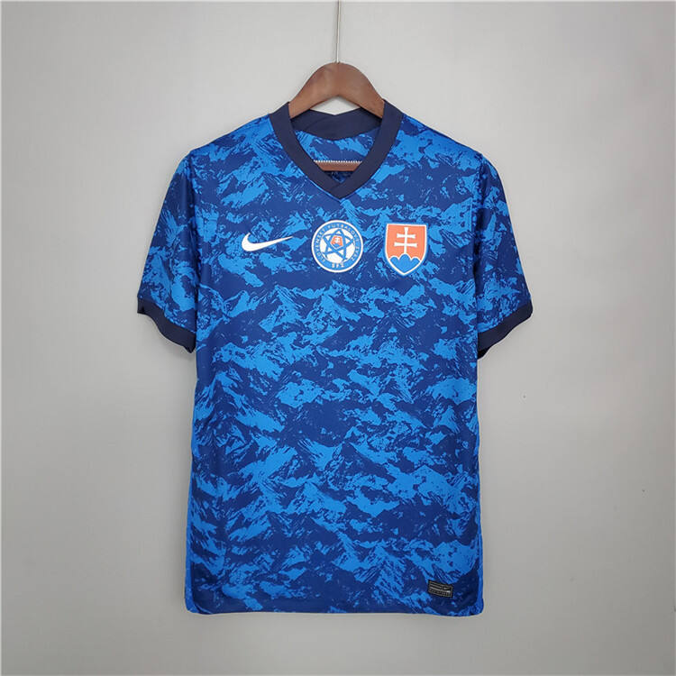 Slovakia Euro 2020 Home Blue Soccer Jersey Football Shirt - Official