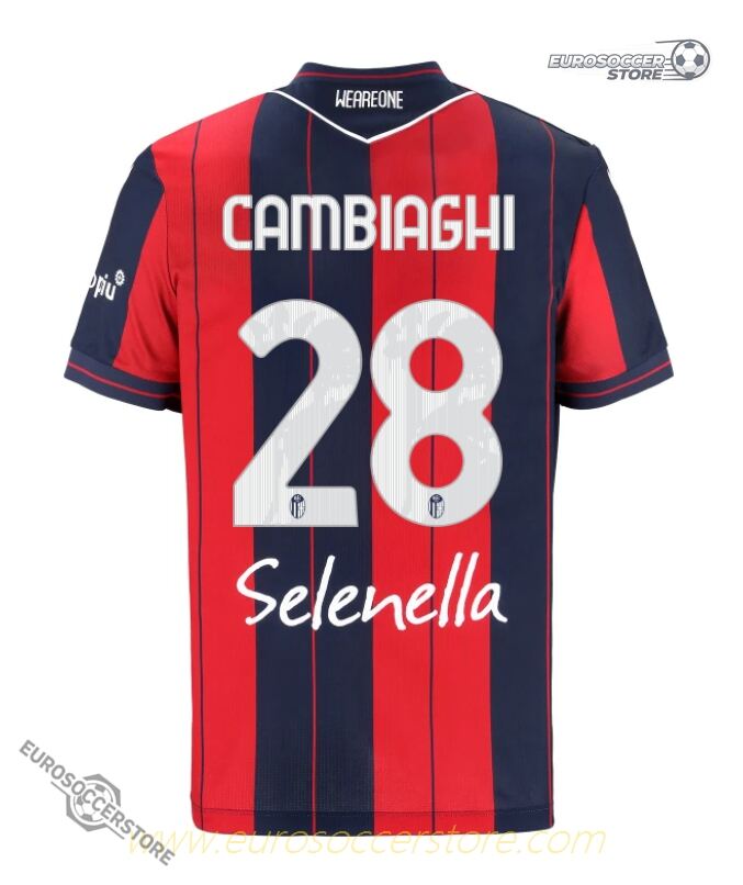 Bologna Home CAMBIAGHI 28 Football Jersey for the 25-26 Season