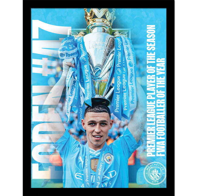 replica Manchester City FC Foden Framed Picture 16 x 12
