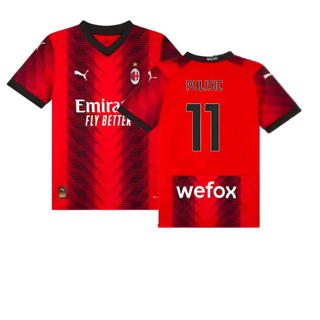 Ac Milan 2023-2024 Home - Authentic Fan Edition - Breathable Material