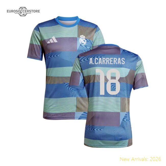 Luxury 2025-2026 Real Madrid Pre-match Shirt (blue) (acarreras 18)