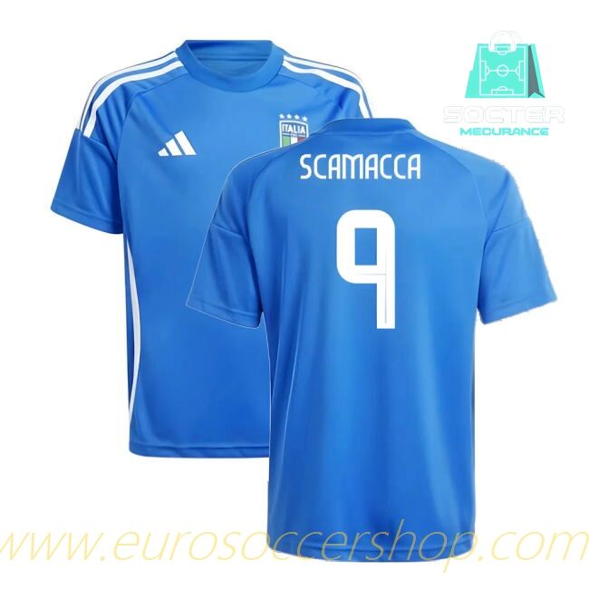 2024-25 Collection Italy Home Football Shirt World Cup Youth Version (SCAMACCA 9)