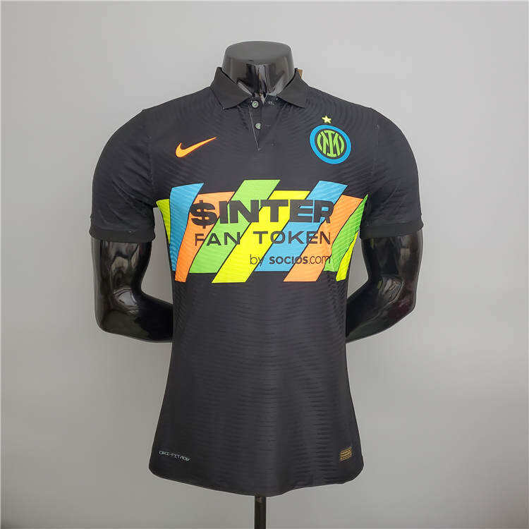 Inter Milan 21-22 Third Black Soccer Jersey Football Shirt Player