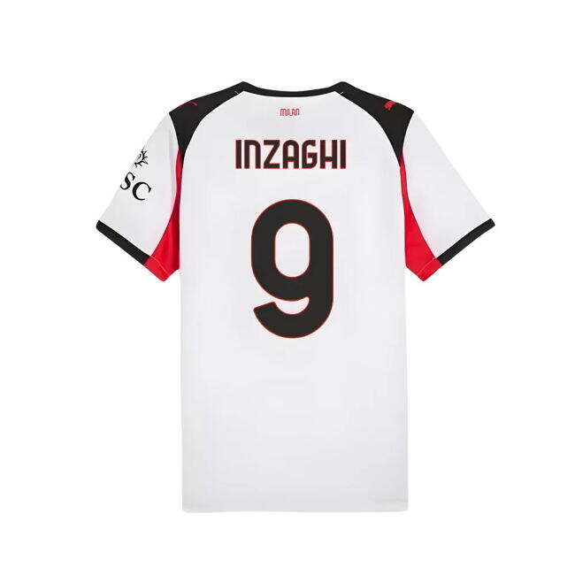 2025-2026 AC Milan Away Elegant Shirt (Inzaghi 9) Reinforced Seams