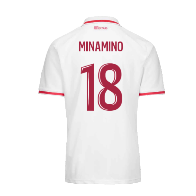 2024-2025 Monaco Home Football Shirt (Minamino 18) | Moisture Wicking