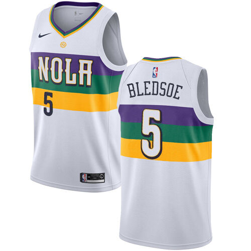 Pelicans #5 Eric Bledsoe Professional 2018 City NBA Jersey - White