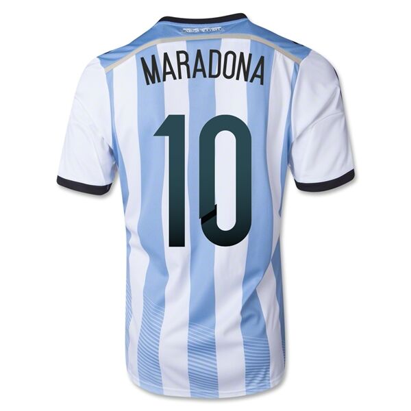2014 Argentina 10 Maradona Home Soccer Jersey Shirt - Official
