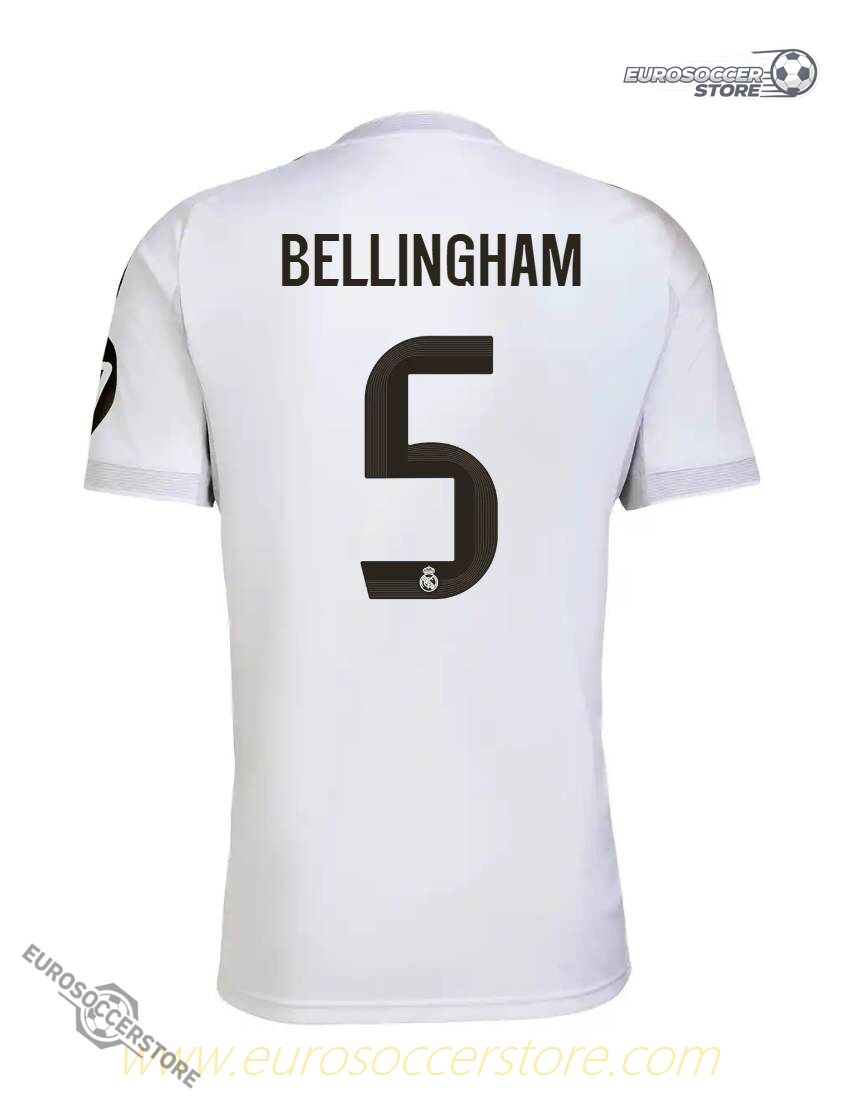 Real Madrid's 25 - 26 Home Jersey Featuring Bellingham #5