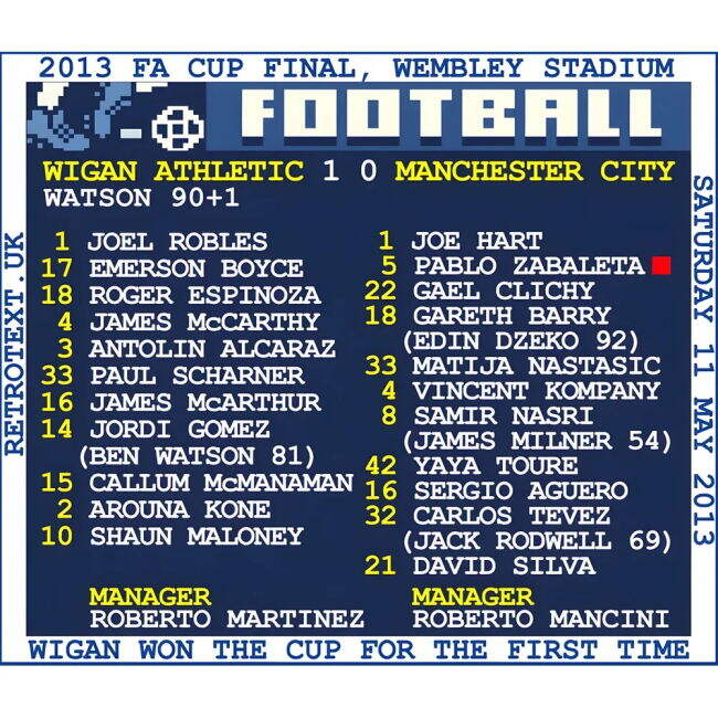 2013 FA Cup Final (Wigan Athletic) Retrotext T-shirt - White