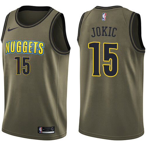 Nuggets #15 Nikola Jokic Durable 2024 Icon NBA Jersey - Green Swingman