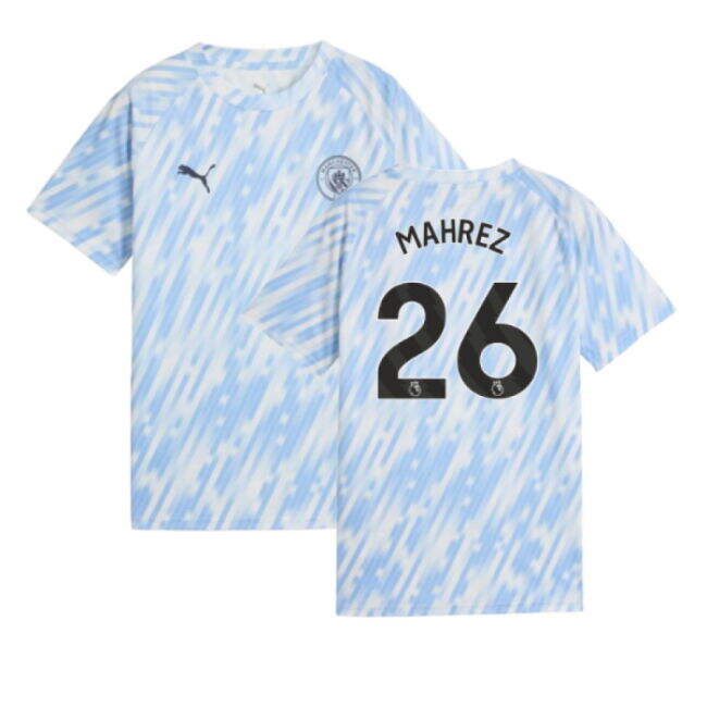 2025-2026 Man City Warm Up Jersey (Silver Sky) - Kids (Mahrez 26)