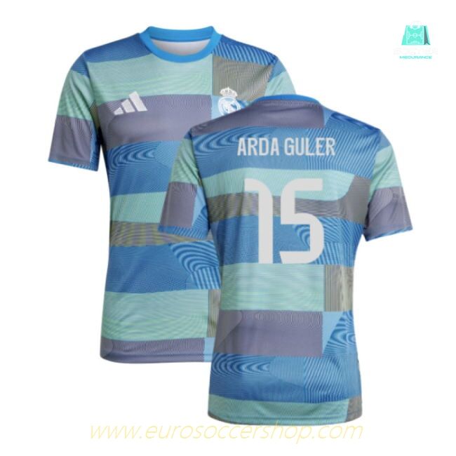 2025-2026 Real Madrid Pre-Match Shirt (Blue) (Arda Guler 15)